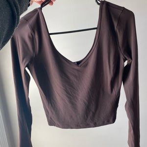 Lululemon align cropped long sleeve brown